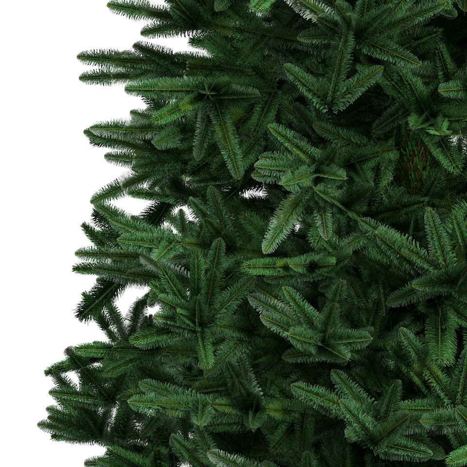 image 1 of Charles Bentley Luxury 7ft Slimline Faux Nordic Spruce Hinged Christmas Tree Green
