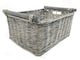 image 2 of Kitchen Log Fireplace Wicker Storage Basket With Handles Xmas Empty Hamper Basket Grey Small 31 x 25 x 16 cm | Grey | Grey