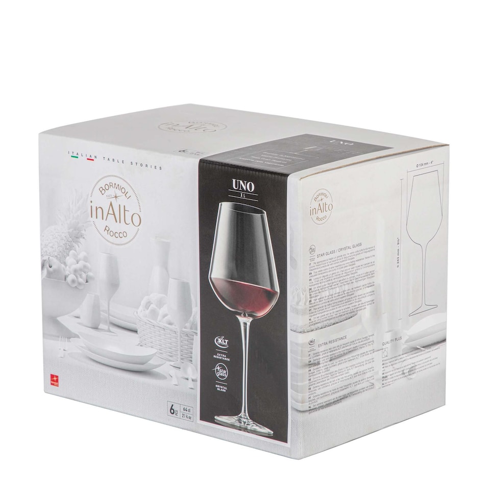 image 1 of Bormioli Rocco Inalto Uno Red Wine Glasses - 640ml - Pack of 6