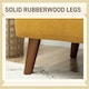 image 4 of HOMCOM 2 Seater Sofa with 21cm Thick Padding and Wood Legs, Yellow