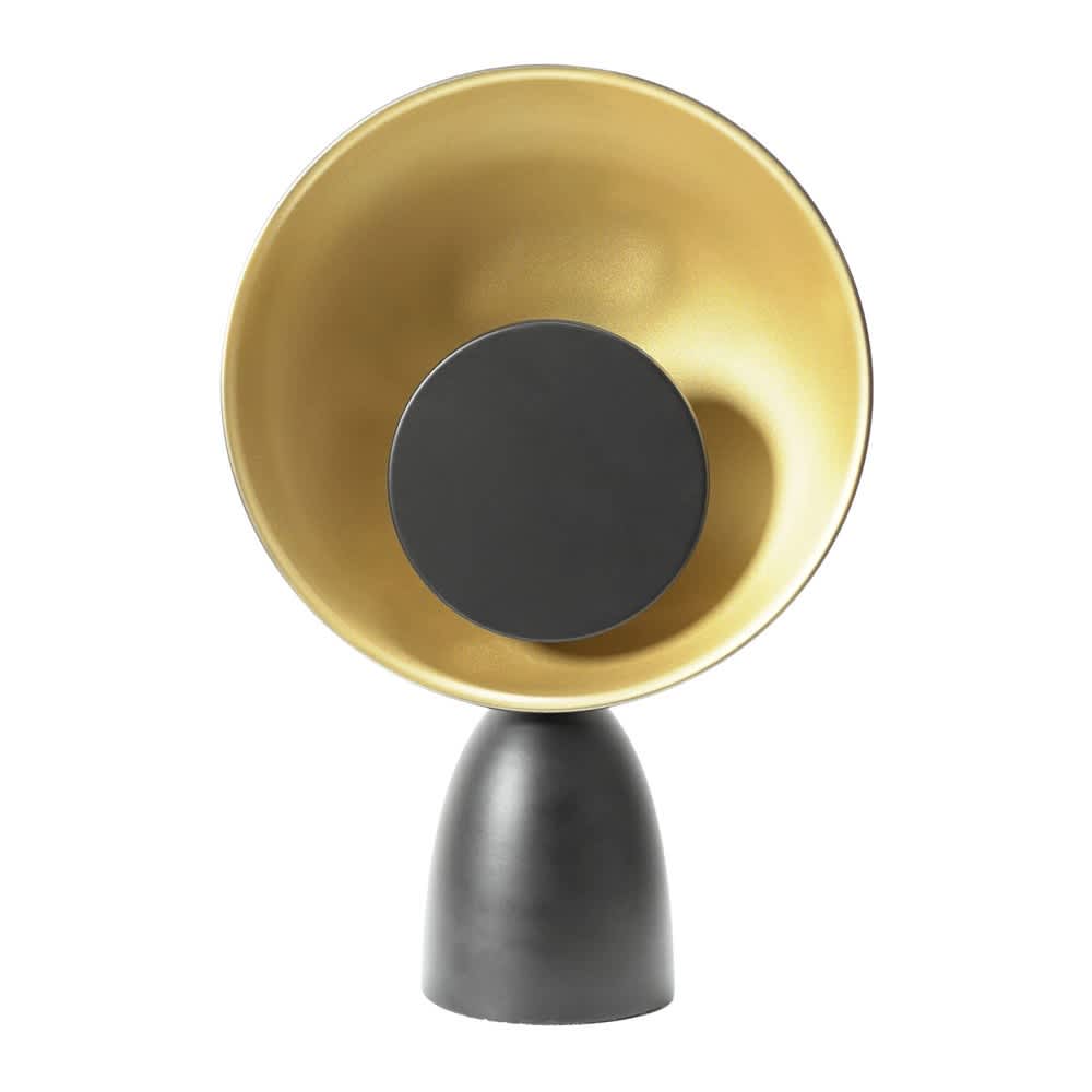 ValueLights Saffy Matte Black Metal Integrated LED Metallic Shade Table Lamp