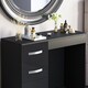 image 4 of Vida Designs Hulio 3 Drawer Dressing Table High Gloss Vanity Makeup Desk, Black