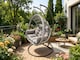 image 2 of Fimous Rattan Hammock Garden Two Seater Hanging Egg Chair Indoor Outdoor Patio Furniture with Grey Cushion