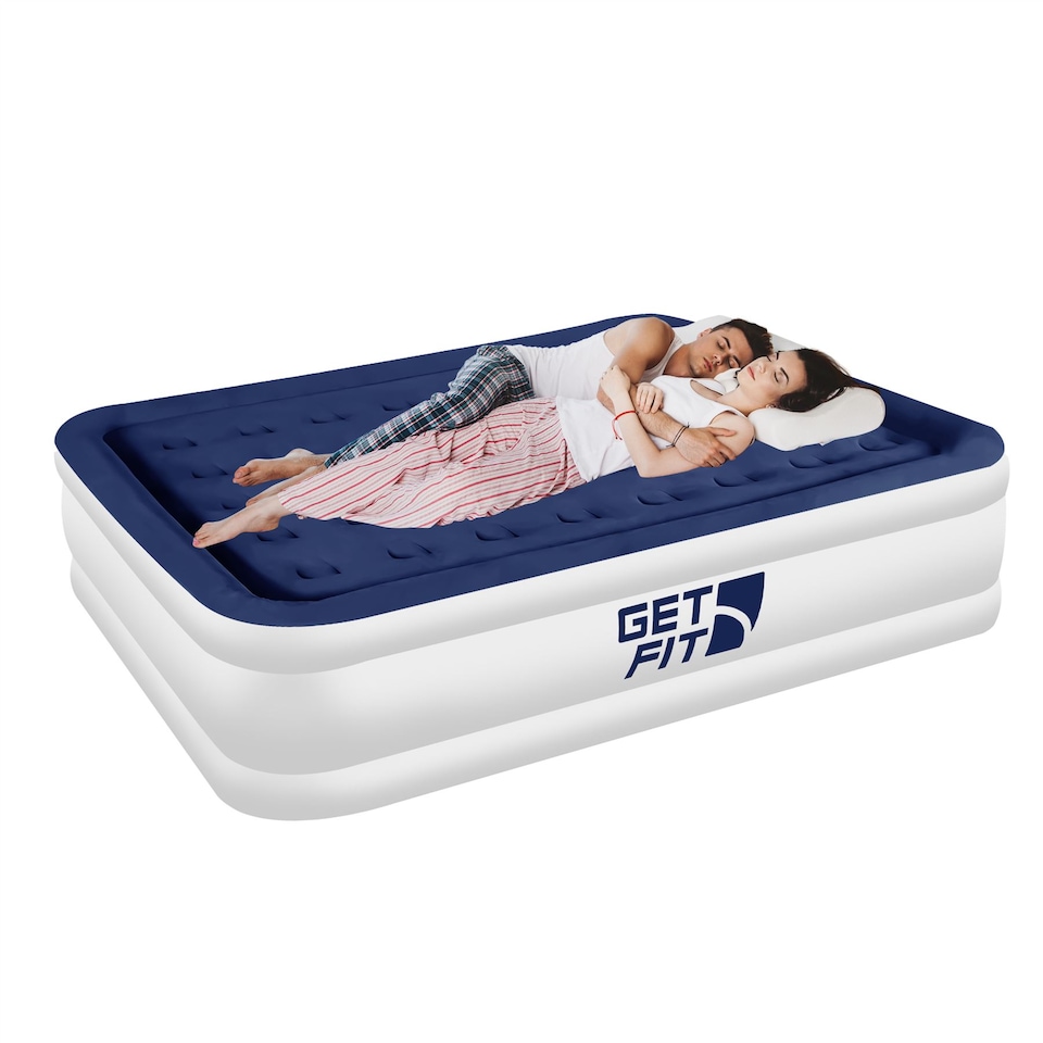 image 1 of Get Fit Air Bed With Built In Electric Pump - Premium King Size - Blow Up Bed With 2 X Free Pillows - Elevated Inflatable Air Mattress