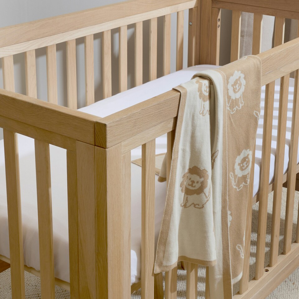 image 1 of Clair de Lune Premium Oak Cot Bed