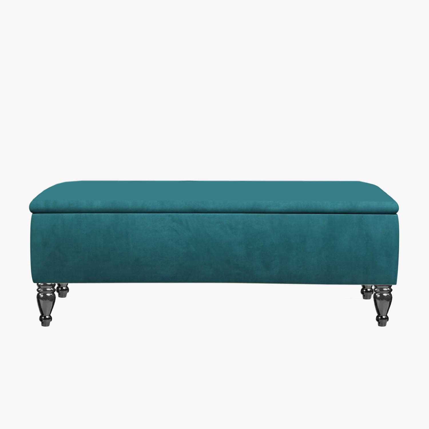 Lisbon Plain 150cm Ottoman Storage Bench - Plush Velvet Shoe Bench - Emerald Green Upholstery Footstool with Storage