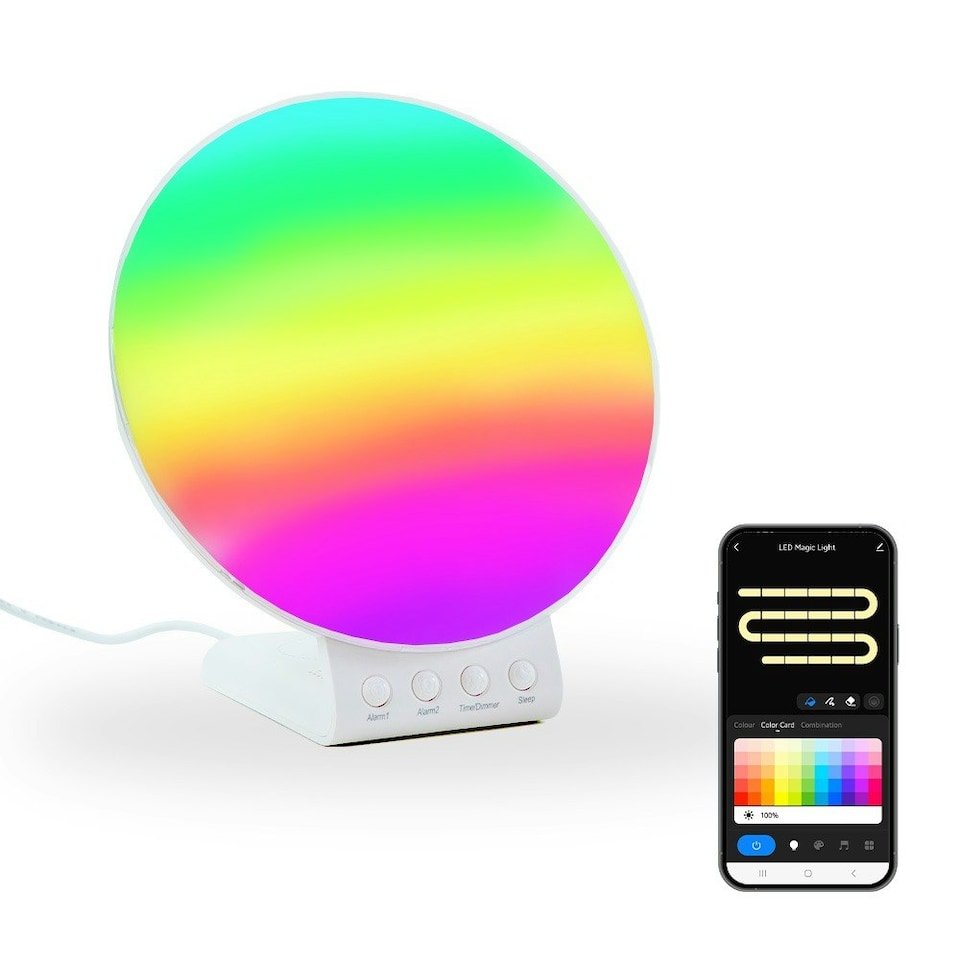 image 1 of ValueLights SMART Multifunction Sunrise Alarm Clock with 2-in-1 Wireless Charging