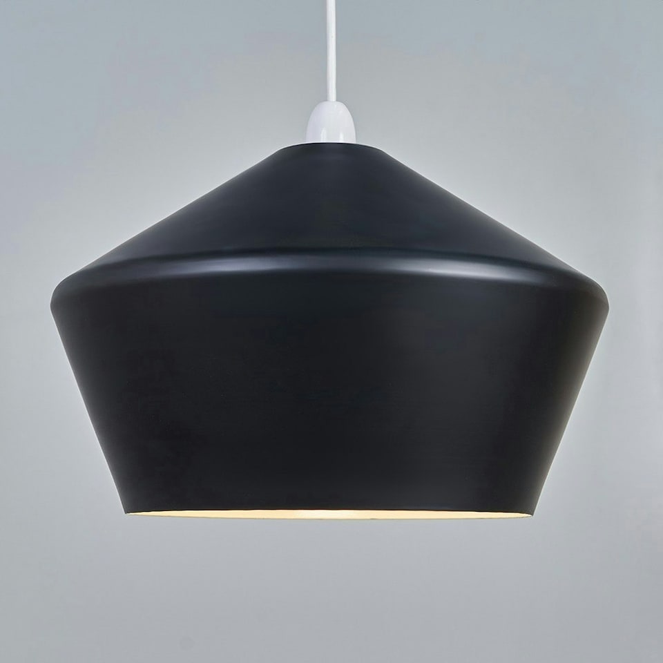 image 1 of ValueLights Contemporary Matt Black Flared Angular Ceiling Pendant Light Shade