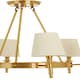 image 4 of Interiors by Premier Elegant 6 Arm Gold Ceiling Light with Linen Shades, Brass Frame Hotel Style Pendant Light, Lighting Fixture Gold