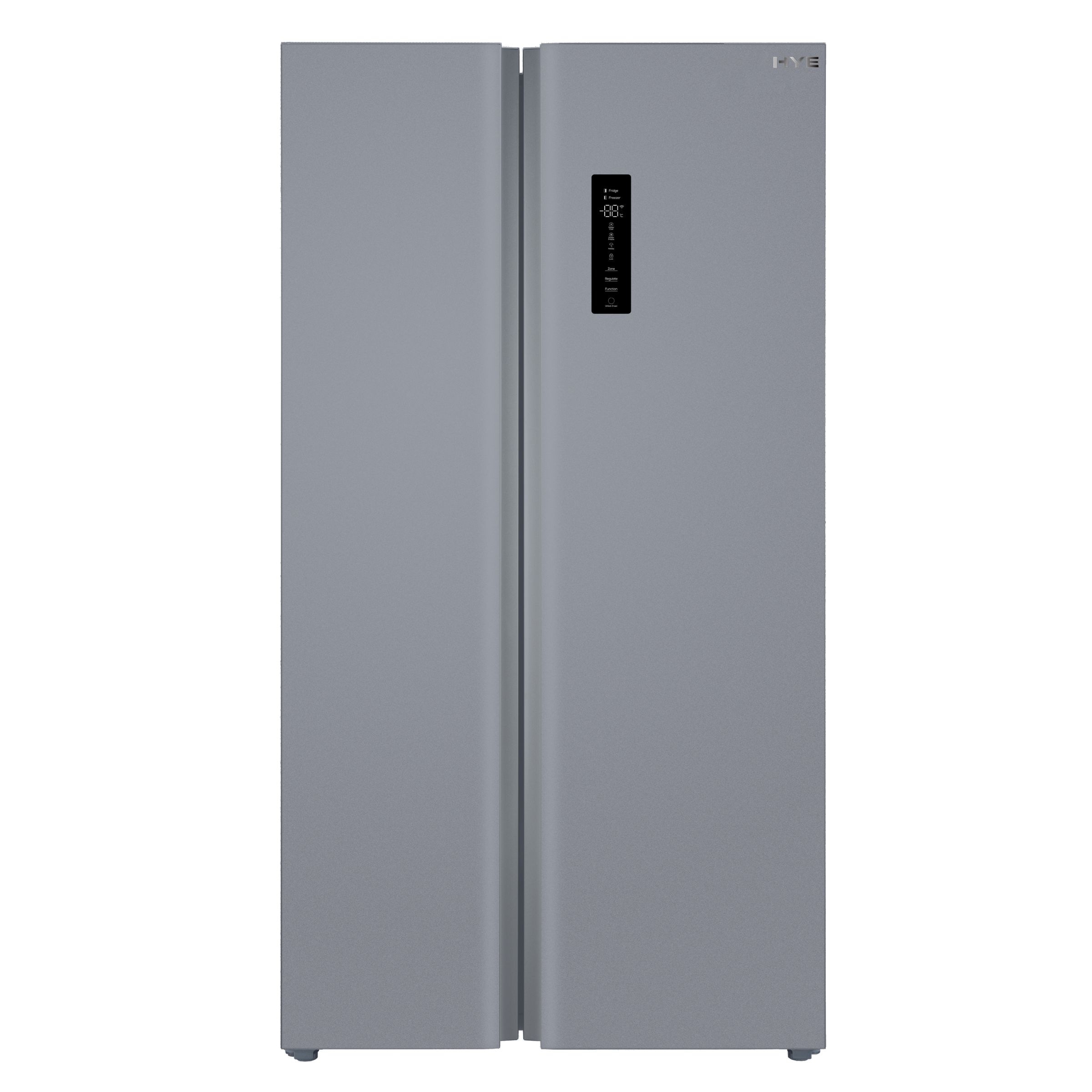 HYE 505 Litre Frost Free American Fridge Freezer, 92cm, Silver - RF01AM505S07