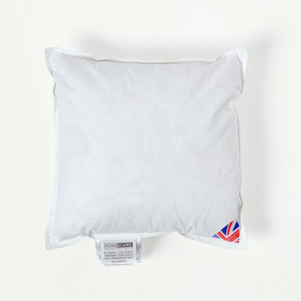 image 1 of Homescapes Luxury Duck Down Cushion Pad Insert Inner 30 x 30 cm (12 x 12 inches) | White | 30 x 30 cm (12 x 12")