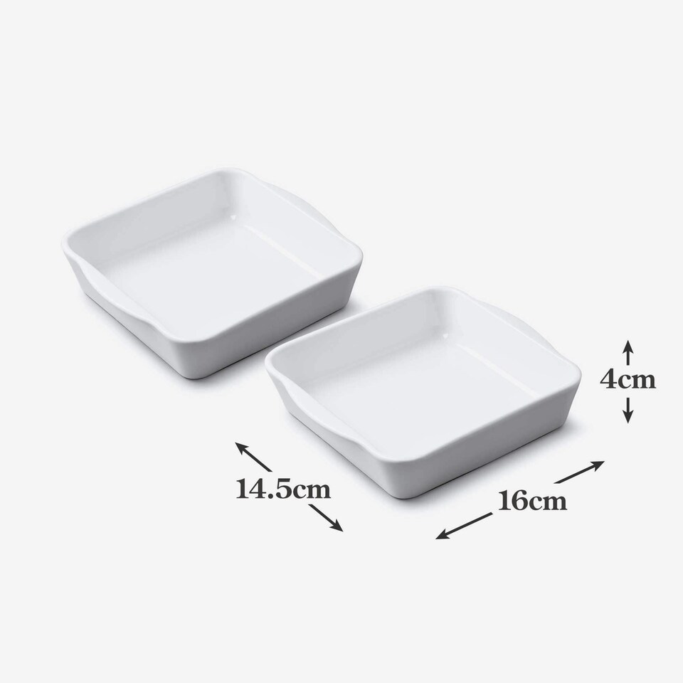 image 1 of Porcelain Square Baker, Set of 2 | Multi