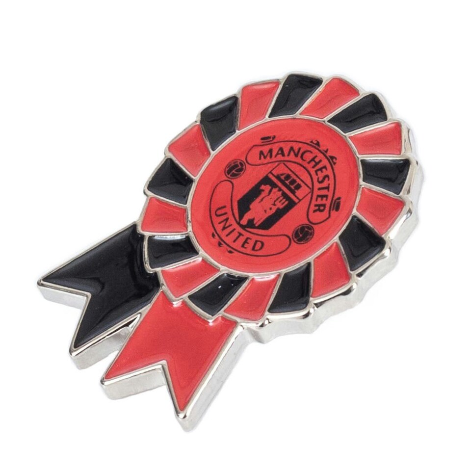 image 1 of Manchester United FC Metal Rosette Badge - Red/Black - One Size Multi