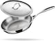 image 2 of Vinod Smart Triply Stainless Steel Cookware Fry pan with Stainless Lid 28cm