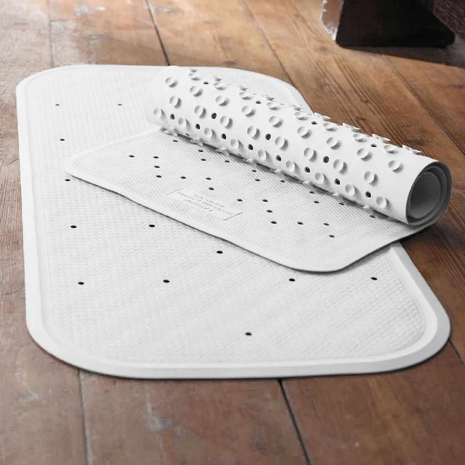 image 1 of Vision Essentials Anti-Slip Rubber Square Shower Mat White | White | One Size