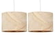 image 1 of Set of 2 Tropica - Champagne with Gold Embossed Leaf Detail 25cm Ceiling Pendant or Table Lamp Shades Gold
