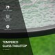 image 4 of Outsunny 106cm Round Garden Dining Table with Parasol Hole Tempered Glass Top Steel Frame