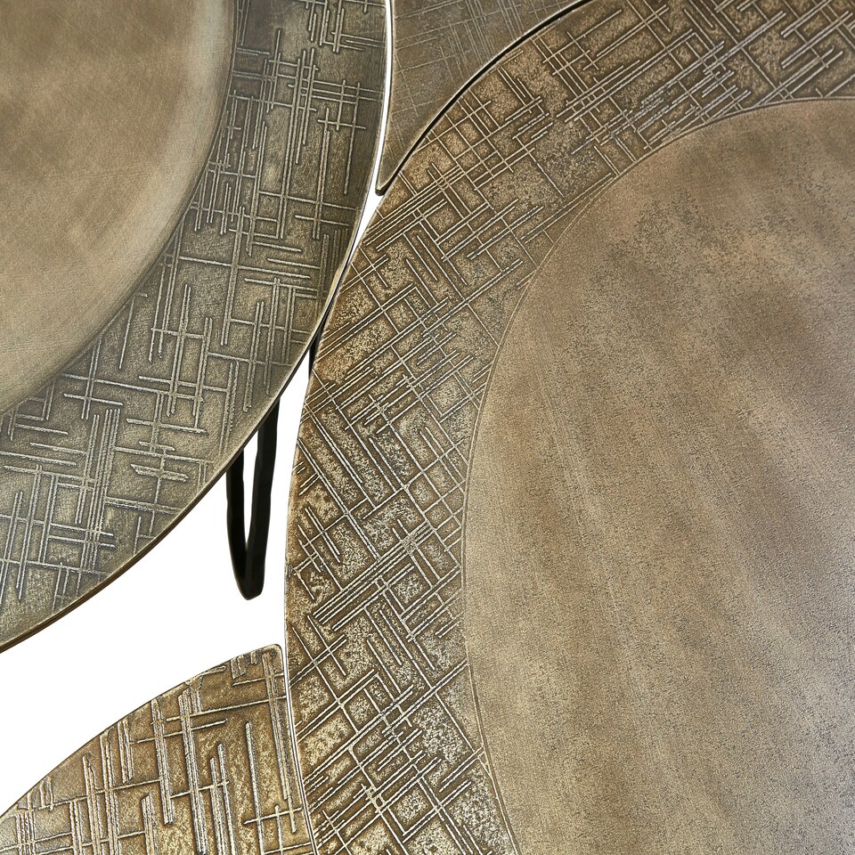 image 1 of Versatile Design Set Of 4 Coffee Tables, Stunning Modern Coffee Tables, Antique Brass Finish Coffee Tables Gold