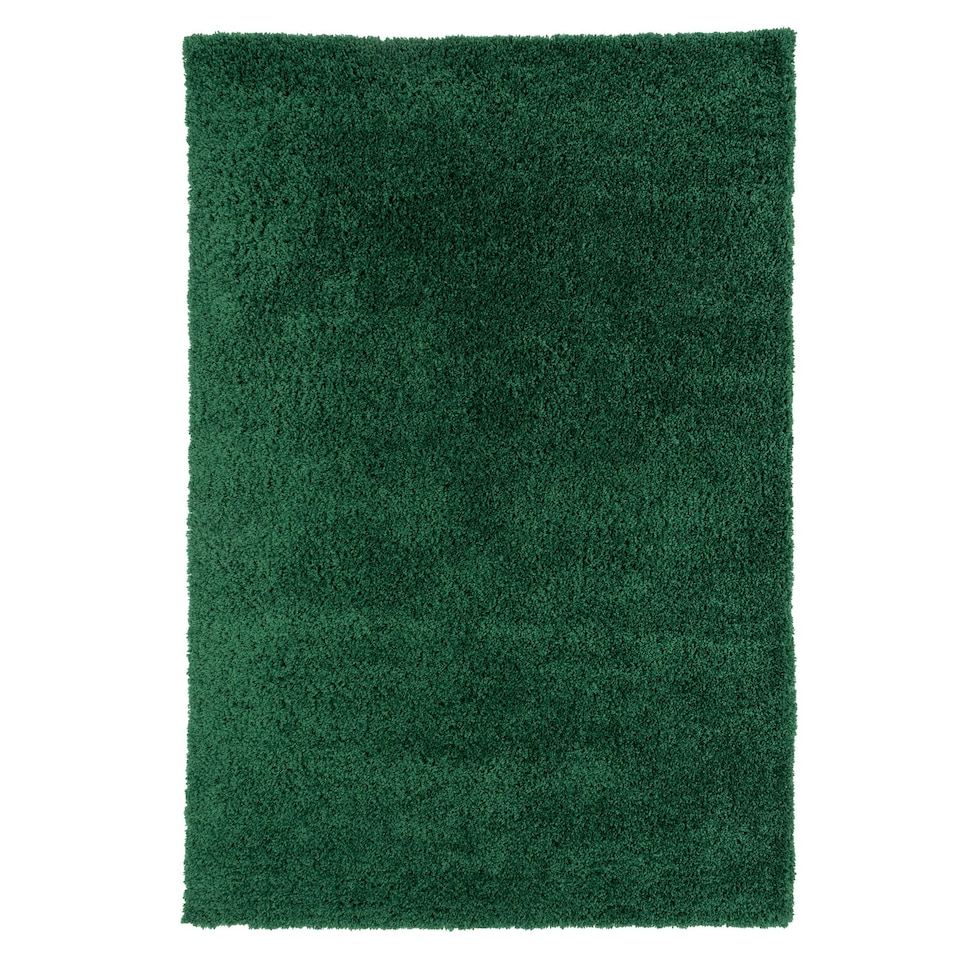 image 1 of KUKOON Dark Green Deep Pile Shaggy Living Room Area Rug 60cm x 110cm
