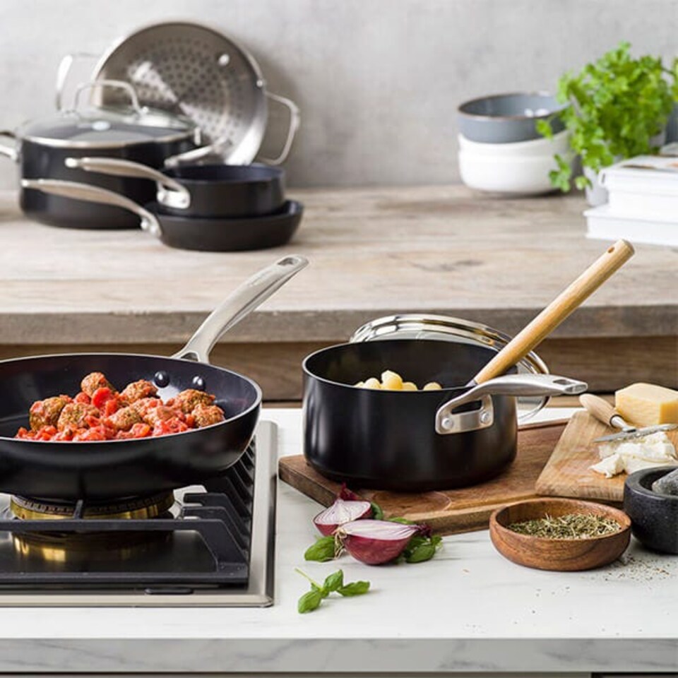 image 1 of GreenPan Copenhagen Aluminium Non-Stick 18cm Saucepan