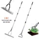 image 1 of 2 in 1 Garden Long Handle Thatch Rake/Oscillating Stirrup Hoe Weeder Lawn Rake