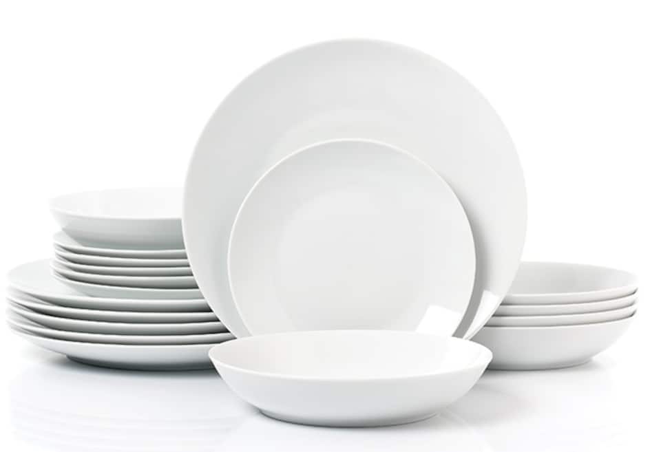 image 1 of Waterside 18pc White Porcelain Round Dinner Set