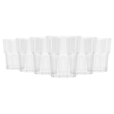 Argon Tableware Reusable Plastic Tumblers - 260ml - Pack of 6 Clear