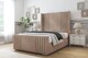 image 2 of Sloomy Camden Mink Naples Bed Frame With Mattress With 50"  Upholstered Wingback Headboard 4'6 Double