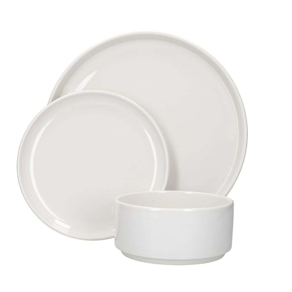 image 1 of Mikasa Dinner Set White Porcelain Camberlie 12 Piece