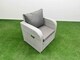 image 4 of Fimous High Back Poly Rattan Garden Furniture Set with Reclining Chair Loveseat Sofa Rectangular Dining Table Indoor Outdoor Patio  Set Side Table Light Grey