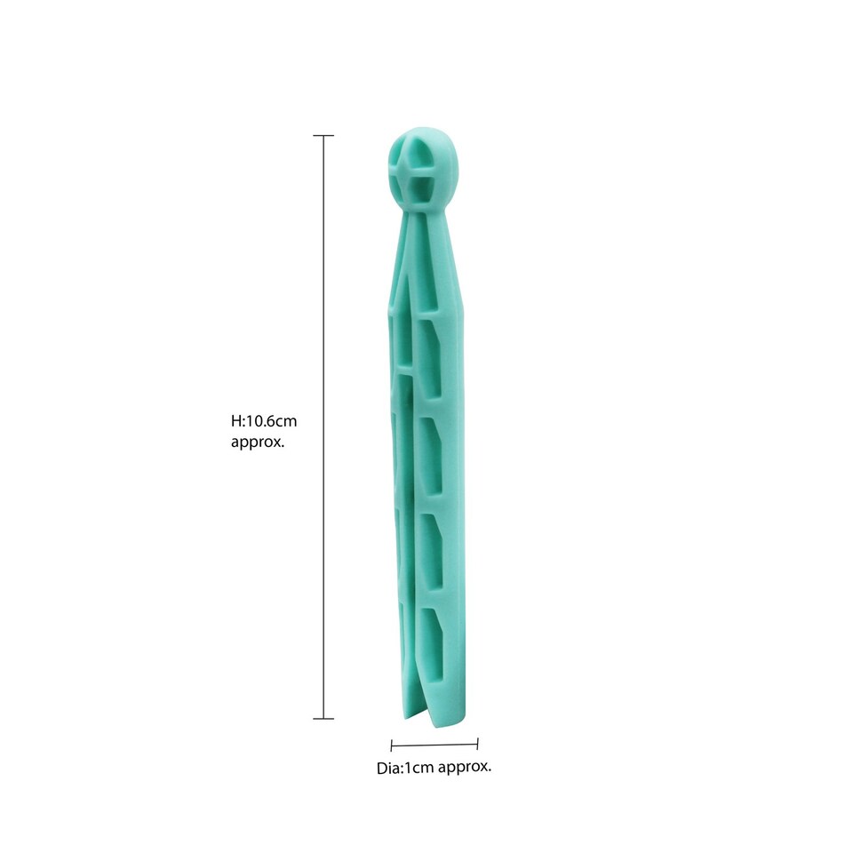 image 1 of JVL Plastic Peg Basket, Grey with 48 Plastic Dolly Pegs, Aqua