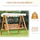 image 5 of Outsunny Swing Chair 3 Seater Swinging Wooden Hammock Garden Seat Outdoor Canopy