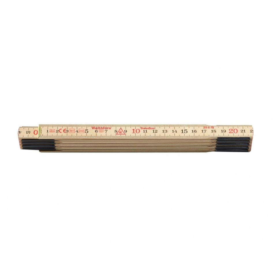 Hultafors Wooden Folding Rule 2m - Multi Colour - One Size