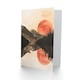 image 2 of Greeting Card Red Sun Setting Behind Lakeside Forest Mountains