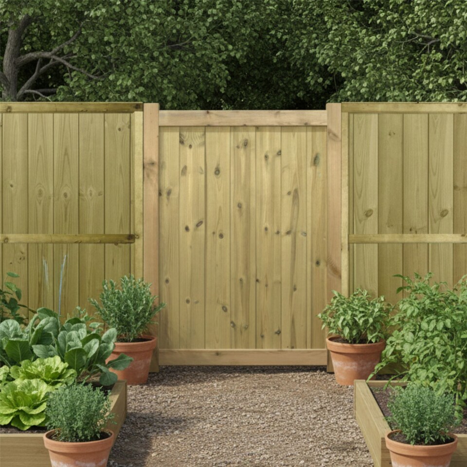 image 1 of Ultimate T&G Gate 4ft x 3ft Vertical Smooth-Planed Fully Framed Treated Door