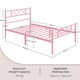 image 3 of Yaheetech 3ft Single Simple Metal Bed Frame Mattress Foundation Pink