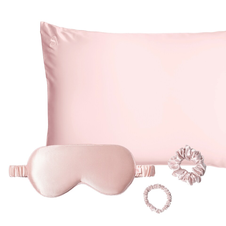 image 1 of Silk Addict 100% Mulberry Gift Set - Pale Pink