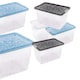 image 3 of 22L Set Of 3 Strong Elegant Jasmine Leaves Storage Containers With Lids Ideal For Wardrobe Organisation Clear