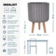 image 4 of Modern Ribbed Taupe Cylinder Planter on Legs, Round Pot Plant Stand Indoor D24 H32 cm, 7.6 ltrs Cap.