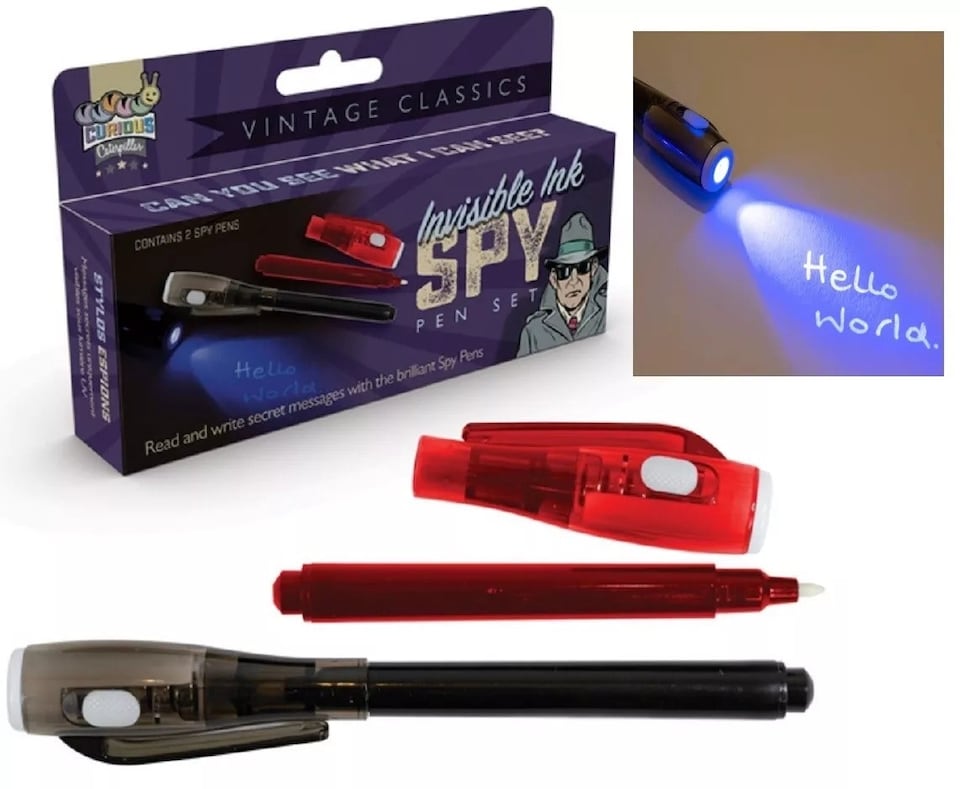 image 1 of Spy Pen (UV Light Invisible Pen) - 2 pk
