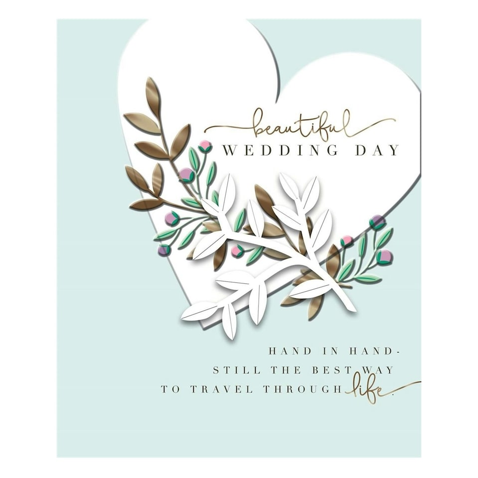 image 1 of Elegant Heart Design Open Beautiful Wedding Day Card