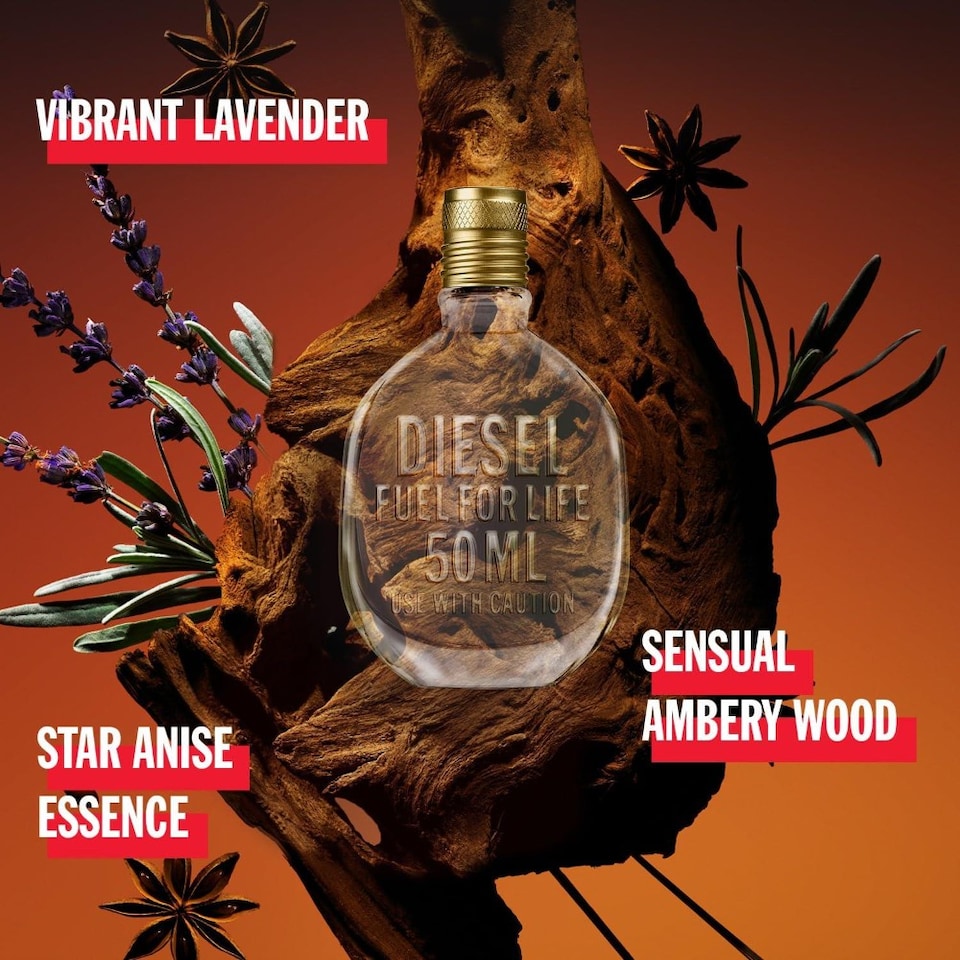 image 1 of Diesel Fuel For Life Eau de Toilette 50ml | Brown | Gold | 50ml