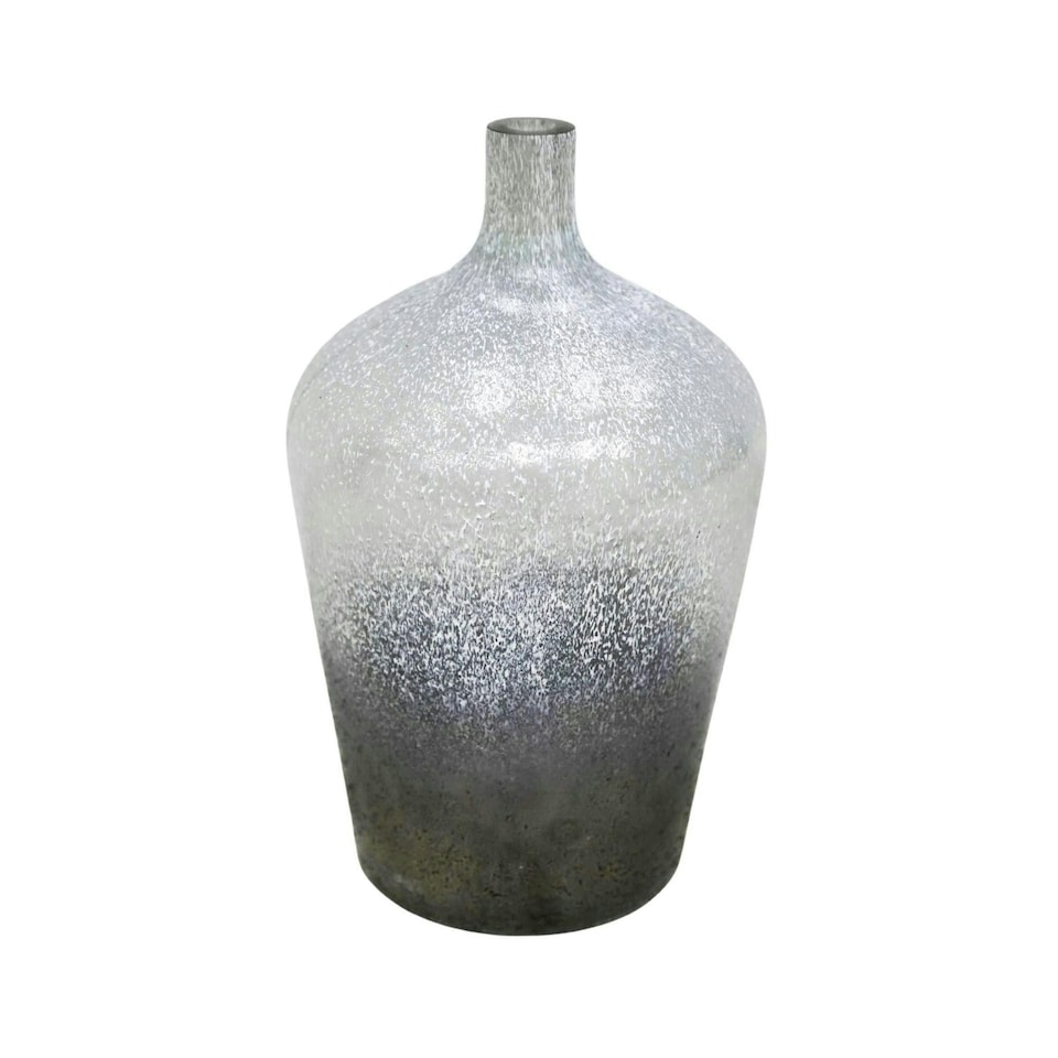 image 1 of Verre Stem Frosted Vase Blue