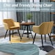 image 6 of HOMCOM Upholstered Velvet Fabric Bucket Seat Dining Armchair Set of 2 Yellow
