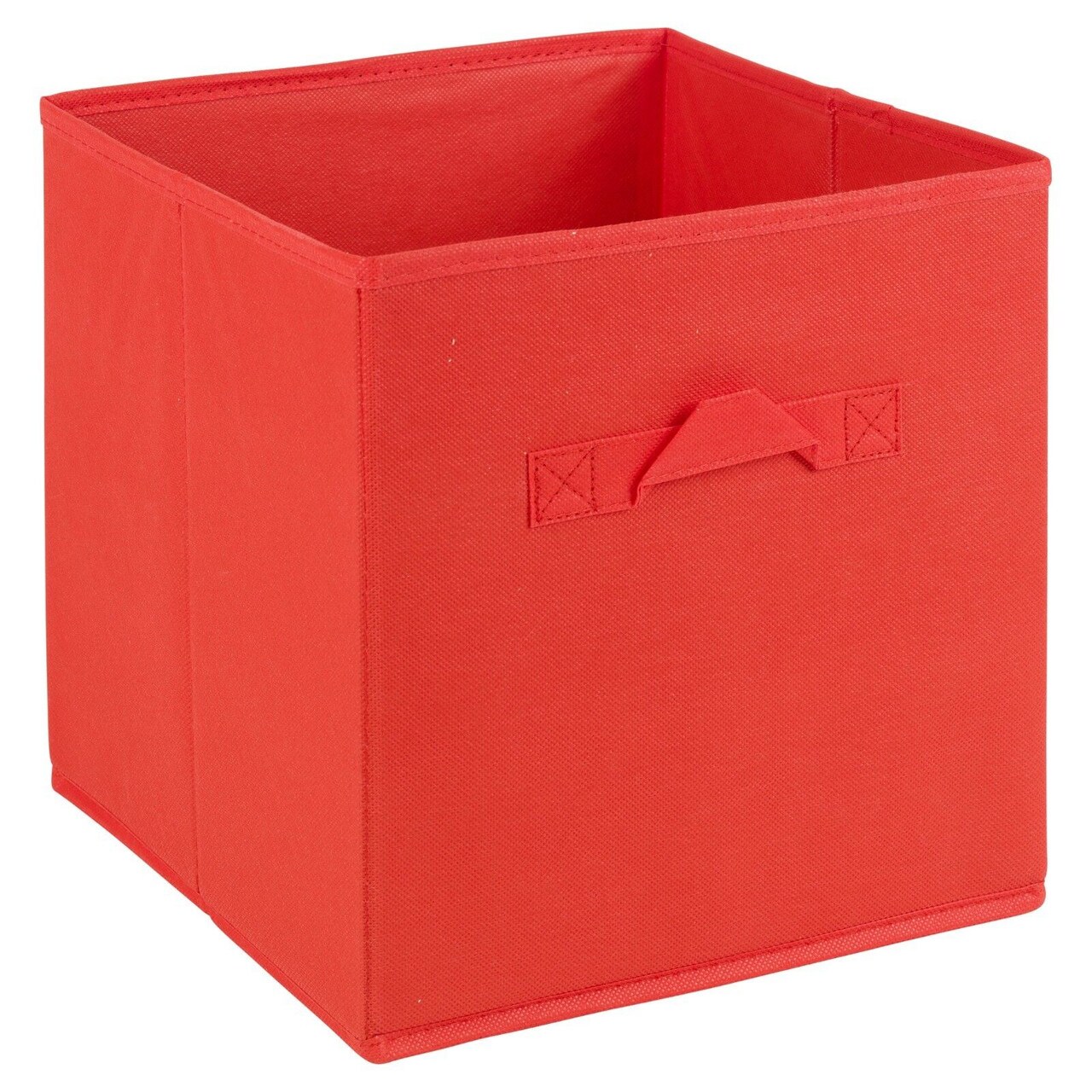 Medium Collapsible Cube Storage Boxes with Carry Handles Set of 3 Red 1