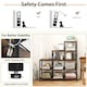 image 8 of COSTWAY Wooden 9 Cube Bookcase 5 Tier Bookshelf Anti-toppling Brown