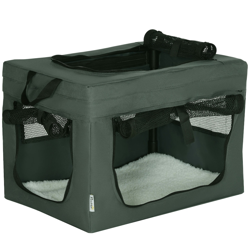 image 1 of PawHut 48.5cm Soft Side Pet Carrier w/ Cushion, for Miniature Dogs - Grey