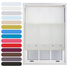 FURNISHED Roller Blinds Daylight Square Eyelet Light Filtering Easy Fit Trimmable Window Shade | Cream | Cream