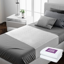Incontinence Bed Pads with Tucks - Washable, Absorbs up to 8 Cups, 135 x 85cm White | 2 pack | Double