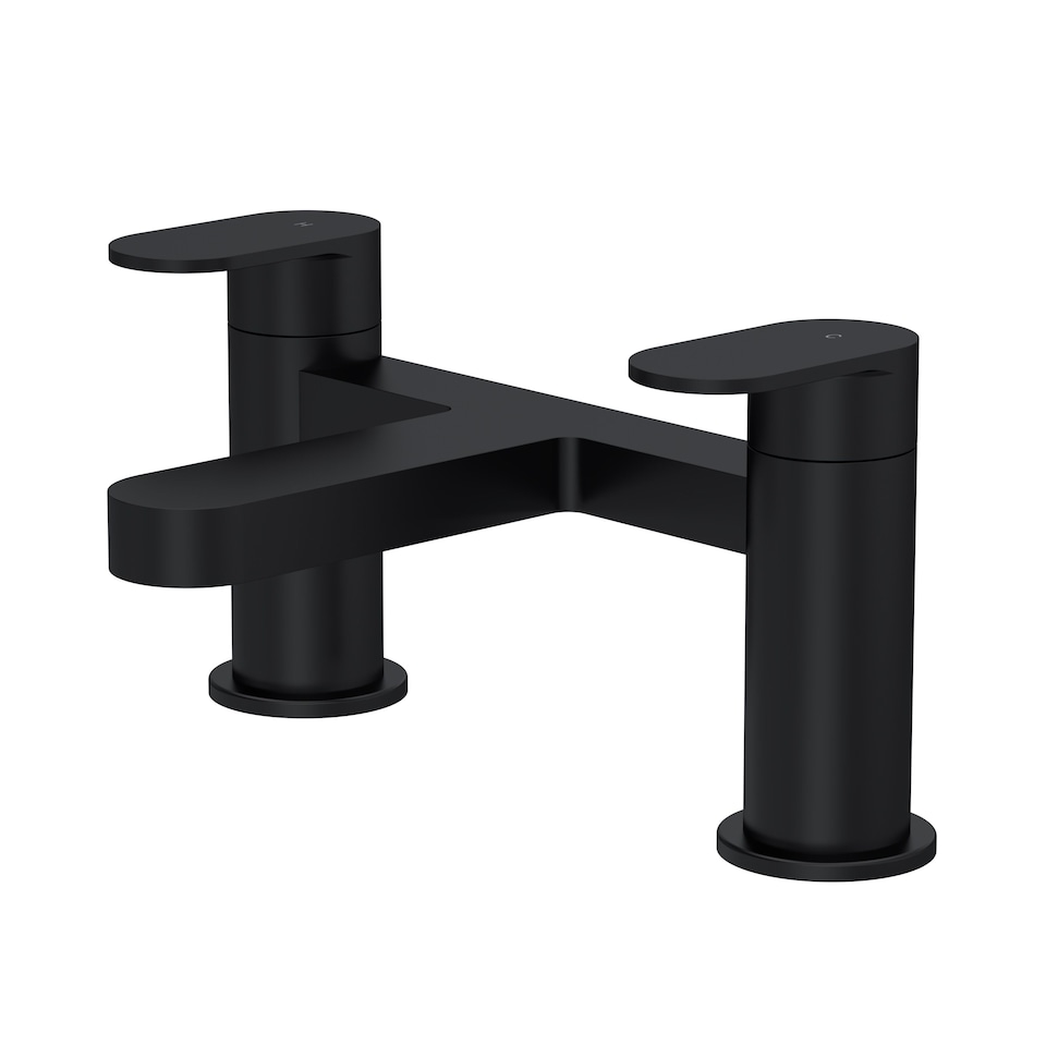 image 1 of Cascade Round Deck Mounted Bath Filler Tap - Matt Black | Black | Matt Black | 1